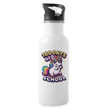 100th Day Of School 100 Day Of School Kids - Trinkflasche mit integriertem Trinkhalm - Weiß - Rechts