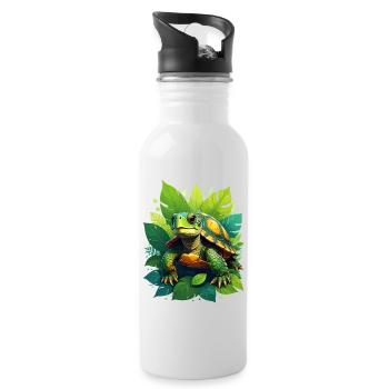 Tortue - Gourde avec paille intégrée - blanc - Droite