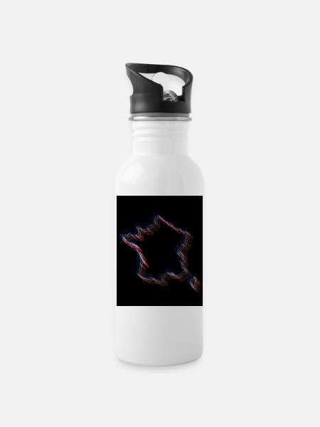 France - Water bottle with straw - white