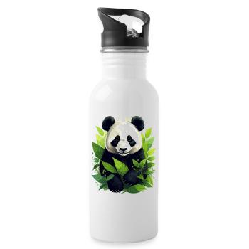 Panda - Gourde avec paille intégrée - blanc - Droite