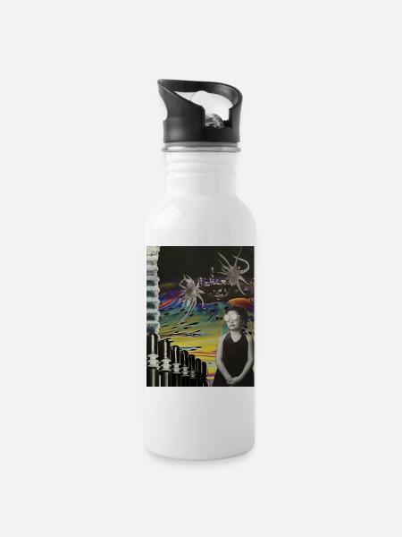 Brave New World - Water bottle with straw - white