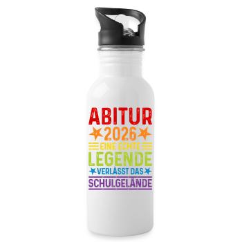 Abitur 2026: A legend leaves the school grounds - Water bottle with straw - white - Right