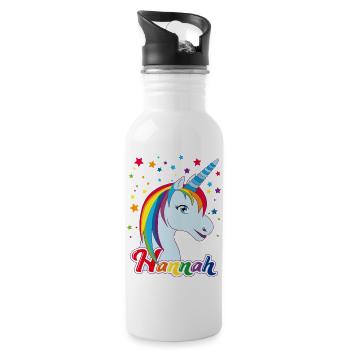 Hannah , maiden name, favorite name - Water bottle with straw - white - Right