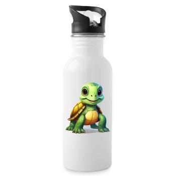Turtle - Water bottle with straw - white - Right