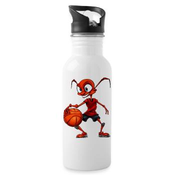 Ameisen Basketball - Trinkflasche mit integriertem Trinkhalm - Weiß - Rechts