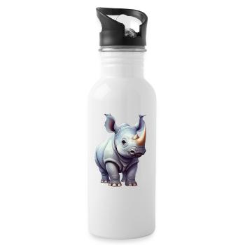 Rhinoceros - Water bottle with straw - white - Right