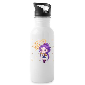 Kpop Girl - Trinkflasche mit integriertem Trinkhalm - Weiß - Rechts