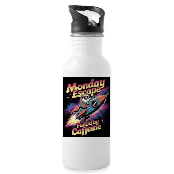 Monday Escape Sloth in Rocket - Water bottle with straw - white - Right