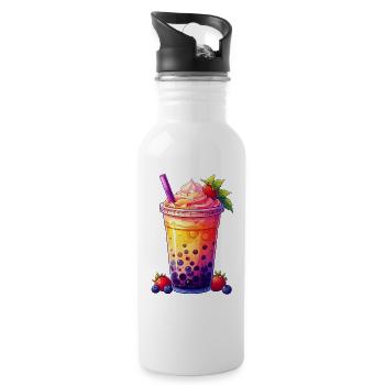 Bubble Tea - Trinkflasche mit integriertem Trinkhalm - Weiß - Rechts