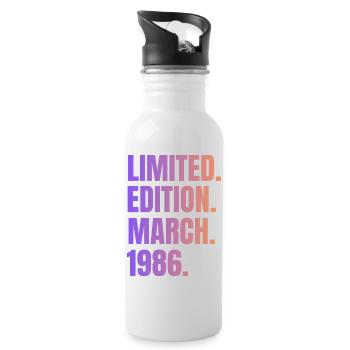 Mars 1986 Année 1986 Retro 1986 Édition limitée - Gourde avec paille intégrée - blanc - Droite