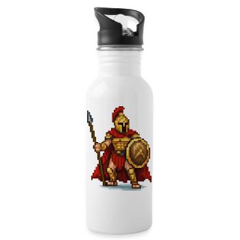 Spartan pixel warrior - Water bottle with straw - white - Right