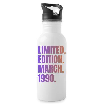 Limitierte Auflage März 1990 - Trinkflasche mit integriertem Trinkhalm - Weiß - Rechts