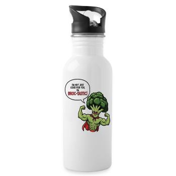 Broc-Tastic Veggie Hero - Water bottle with straw - white - Right