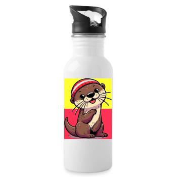Otter - Trinkflasche mit integriertem Trinkhalm - Weiß - Rechts