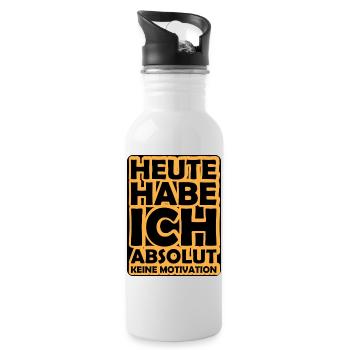 Heute Habe Ich Keine Motivation - Trinkflasche mit integriertem Trinkhalm - Weiß - Rechts