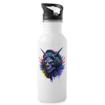 DJ Monster Neon  - Trinkflasche mit integriertem Trinkhalm - Weiß - Rechts