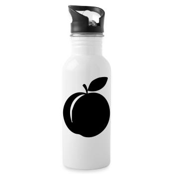 Silhouette pêche – Douce conception estivale - Gourde avec paille intégrée - blanc - Droite