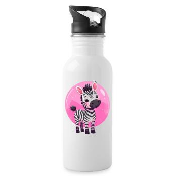 Zebra - Trinkflasche mit integriertem Trinkhalm - Weiß - Rechts
