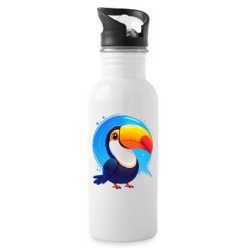 Toucan - Water bottle with straw - white - Right