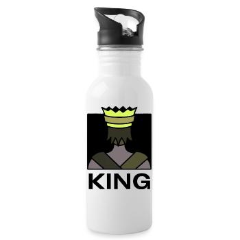 König - Trinkflasche mit integriertem Trinkhalm - Weiß - Rechts