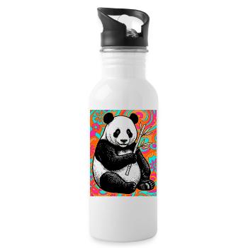 panda - Gourde avec paille intégrée - blanc - Droite
