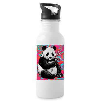 panda - Gourde avec paille intégrée - blanc - Droite