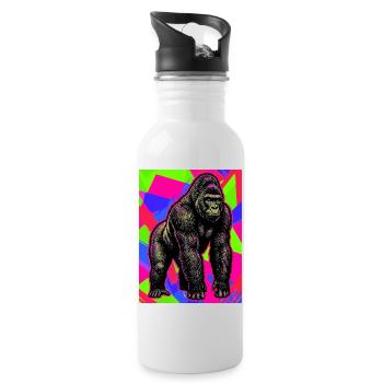 Gorilla - Trinkflasche mit integriertem Trinkhalm - Weiß - Rechts