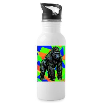 gorilla - Water bottle with straw - white - Right