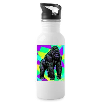 gorilla - Water bottle with straw - white - Right