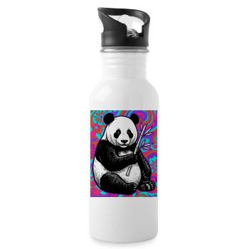 Panda - Trinkflasche mit integriertem Trinkhalm - Weiß - Rechts
