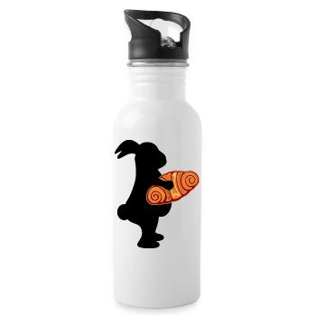 Easter Bunny Bunny Franzbrötchen - Water bottle with straw - white - Right