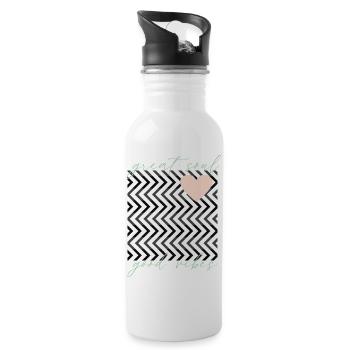Positive vibes great soul - Trinkflasche mit integriertem Trinkhalm - Weiß - Rechts