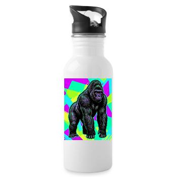 gorilla - Water bottle with straw - white - Right