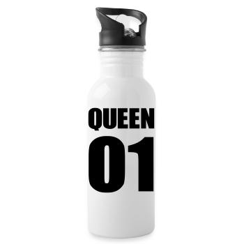 queen_01 - Trinkflasche mit integriertem Trinkhalm - Weiß - Rechts