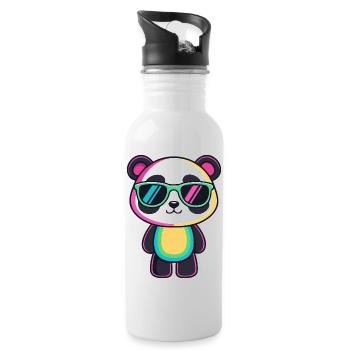 Rainbow Panda Sunglasses - Water bottle with straw - white - Right