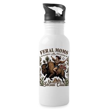 Promenade de buffle Feral Moms - Gourde avec paille intégrée - blanc - Droite