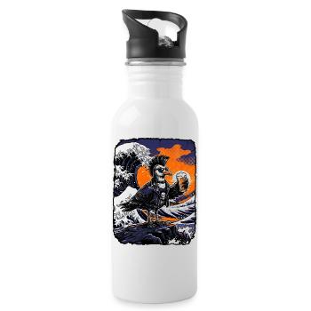 Kawaii Punker Seagull Beer - Water bottle with straw - white - Right