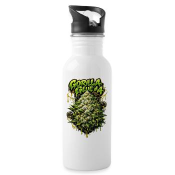Gorilla Glue #4 Graffiti-Bud-Print - Trinkflasche mit integriertem Trinkhalm - Weiß - Rechts