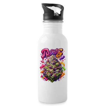 Runtz Candy Graffiti Art Print - Water bottle with straw - white - Right