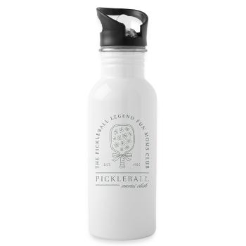 Pickleball moms club fun mom mother - Water bottle with straw - white - Right