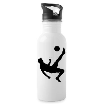 Silhouette du tir d’action football Logo - Gourde avec paille intégrée - blanc - Droite