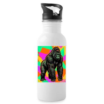 gorilla - Water bottle with straw - white - Right
