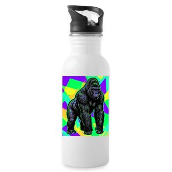 gorilla - Water bottle with straw - white - Right