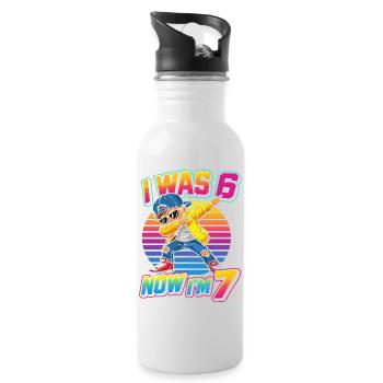 J'avais 6 ans, maintenant j'en ai 7 ! - Water bottle with straw - white - Right