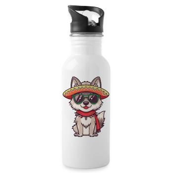 Sombrero drôle de Fox Comic - Gourde avec paille intégrée - blanc - Droite
