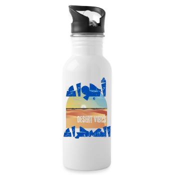 Desert Dunes and Sunset Vibes - Water bottle with straw - white - Right