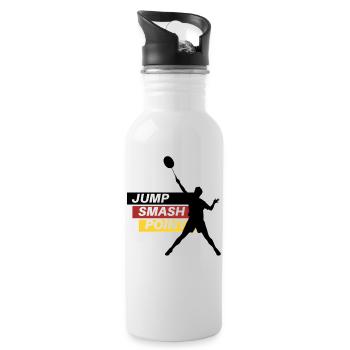 Sprung Smash Punkt - Trinkflasche mit integriertem Trinkhalm - Weiß - Rechts