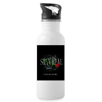 Green_Black_Aesthetic_Brave_RoseT-ShirtSelf-love - Gourde avec paille intégrée - blanc - Droite