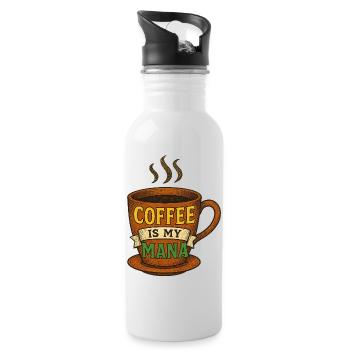Coffee Mana Tasse Illustration - Trinkflasche mit integriertem Trinkhalm - Weiß - Rechts