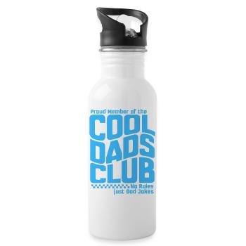 Cool Dads Club - Papa Vatertag Geschenk - Trinkflasche mit integriertem Trinkhalm - Weiß - Rechts